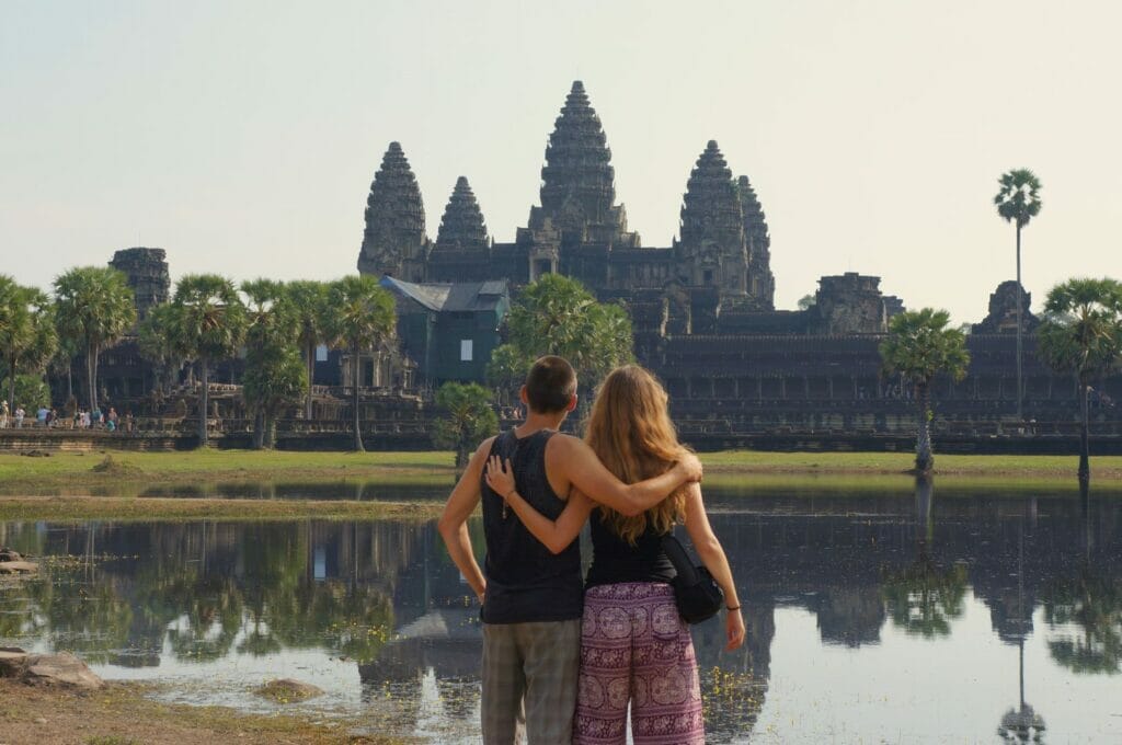 sunset in Angkor