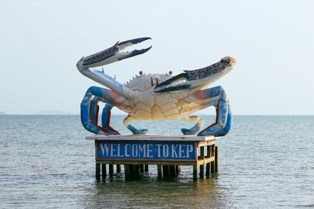 statue of crab in Kep city in cambodia