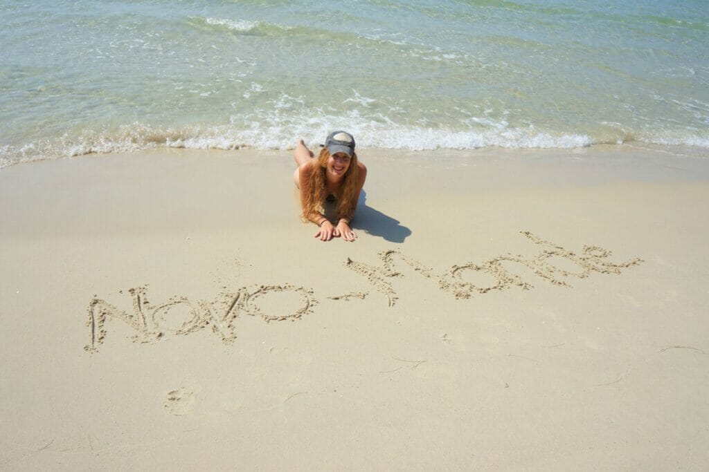 on the beach of Koh Kong island in southern Cambodia