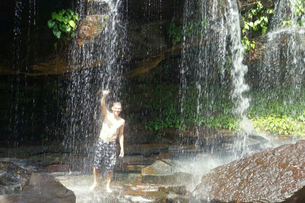 une cascade dans la jungle des Cardamomes