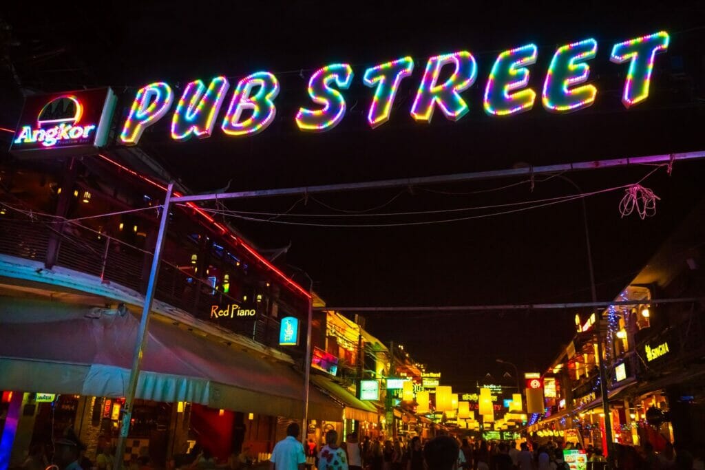 la rue pub street à Siem Reap