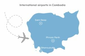 the map of international airports in Cambodia