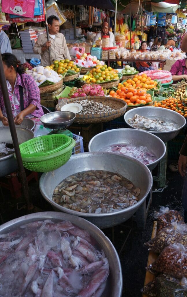 marché de Phnom Penh au Cambodge