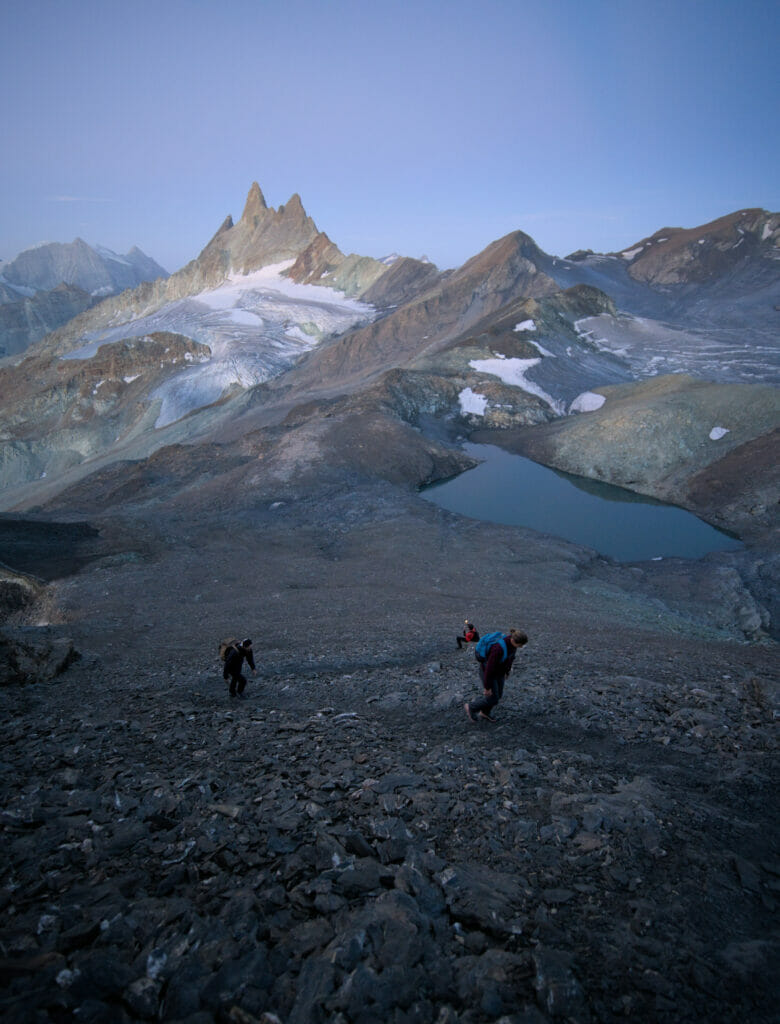 la partie très raide de la montée au mont de l'étoile