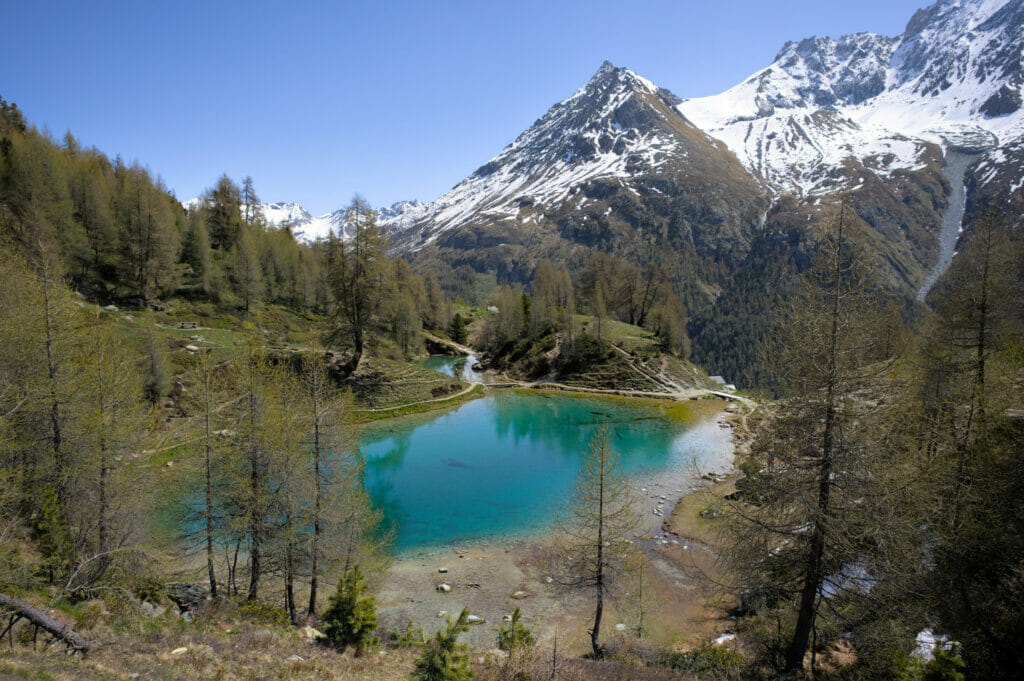 le lac bleu au printemps