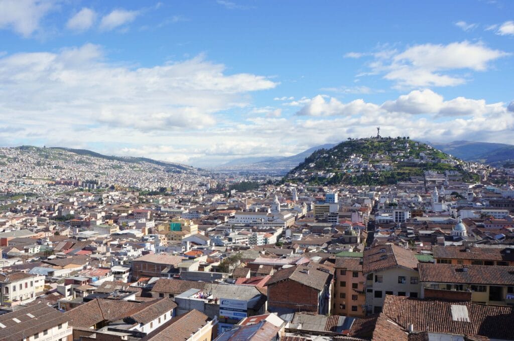 view of Quito and el panecillo