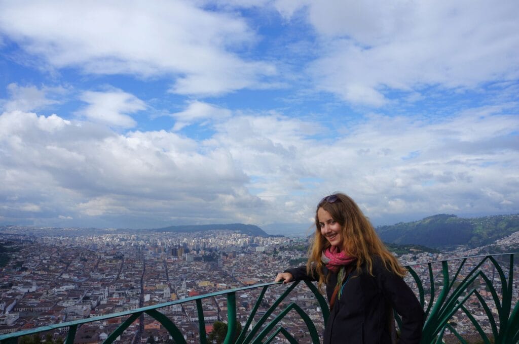 view of Quito from the virgen del pancillo