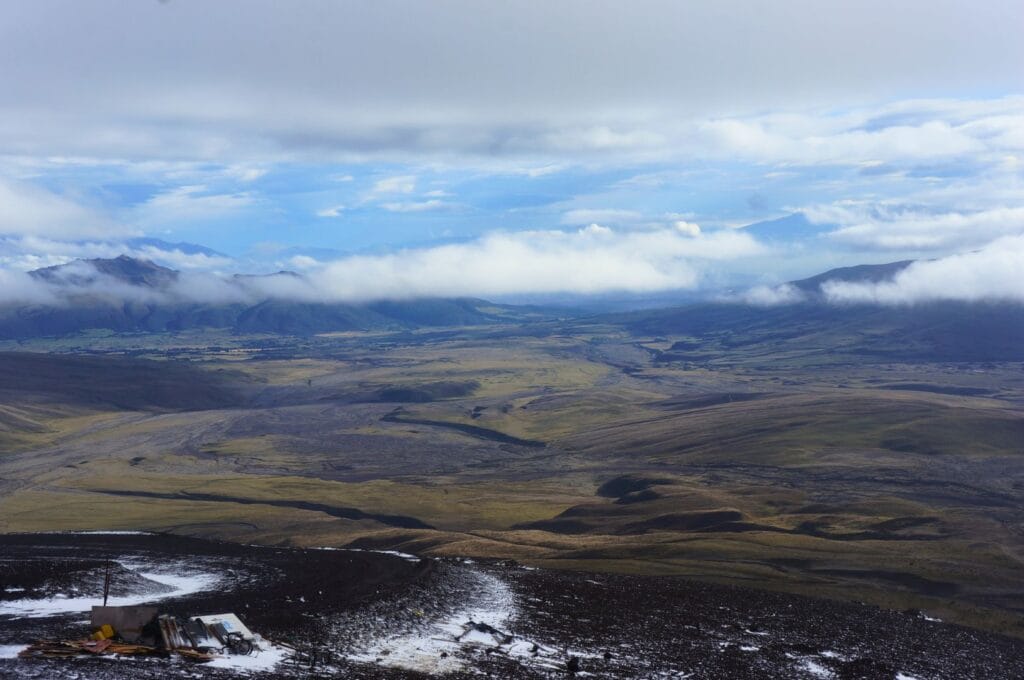 view from Cotopaxi volcano in Ecuador