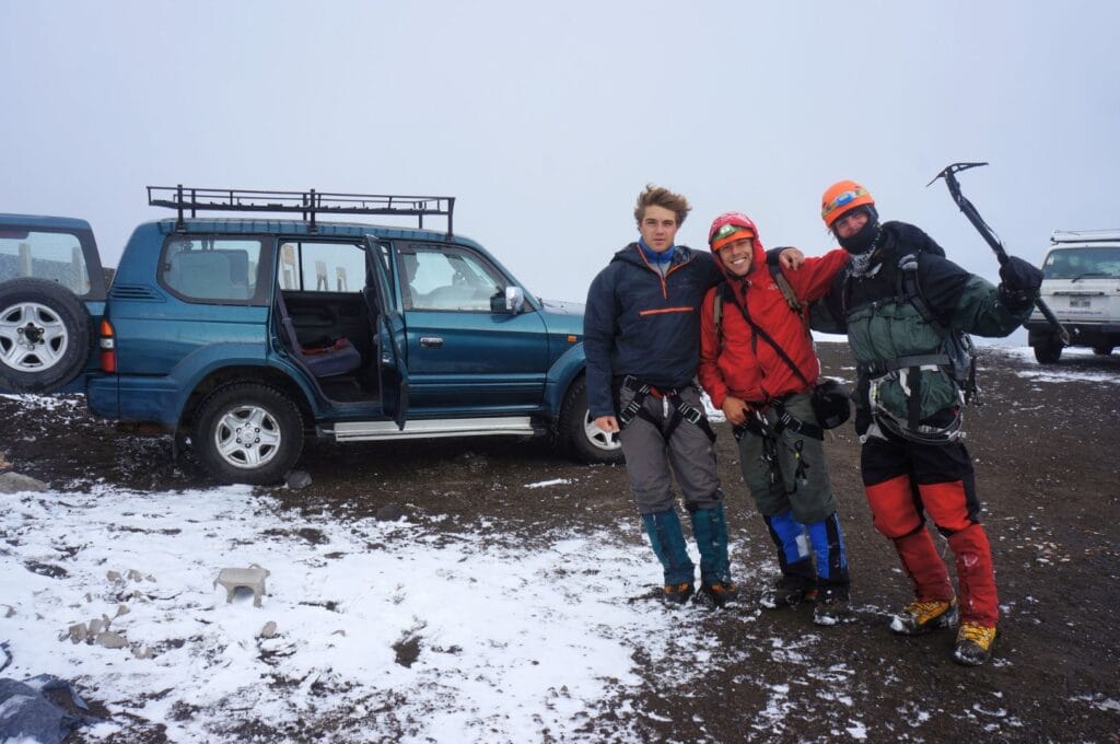 Benoit et son groupe pour l'ascension du Cotopaxi