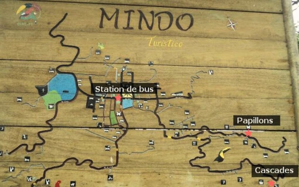 map of Mindo, Ecuador