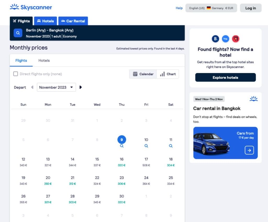 skyscanner flight ticket prices comparator