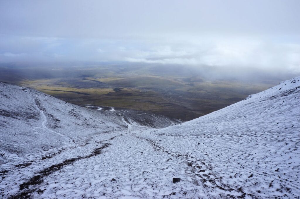 On the Cotopaxi glacier during the climb of the volcano in Ecuador