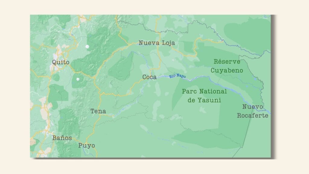 carte de l'amazonie en Équateur