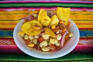 ceviche de chochos, un plat de la cuisine typique de l'Équateur