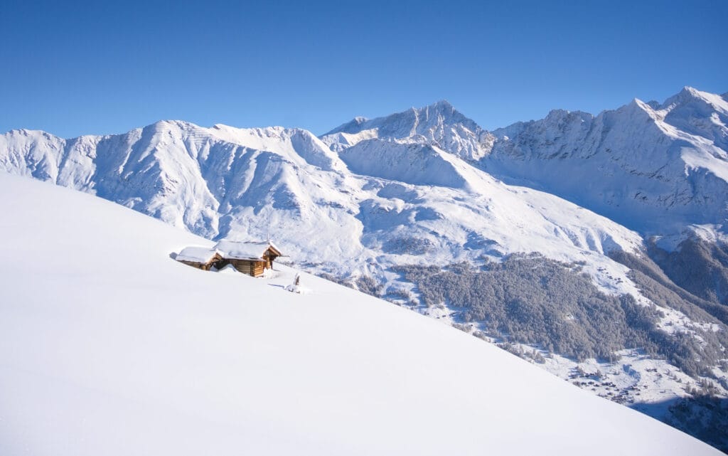 paysage d'hiver au Val d'Hérens