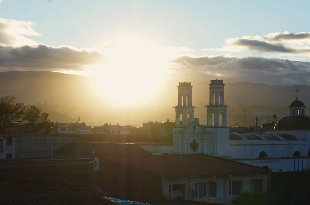 View from Hostal Café Tiana in Latacunga