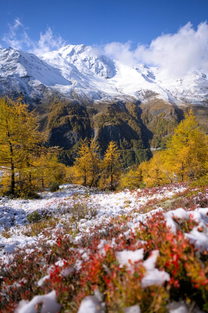 couleurs rouge orange au val d'hérens