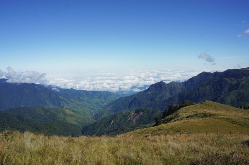 view of the Andes on the Quilotoa loop in Ecuador