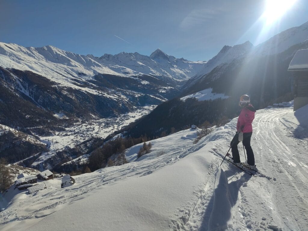 1ère journée de ski à Evolène