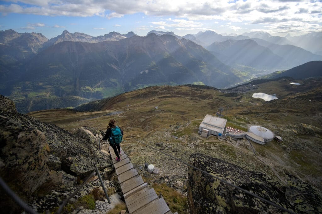 The stairs going down from the Bettmerhorn