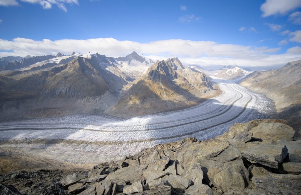 vue sur le glacier d'Aletsch depuis l'Eggishorn