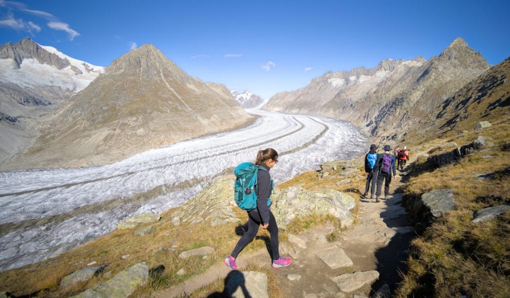 sentier panoramique du glacier d'Aletsch