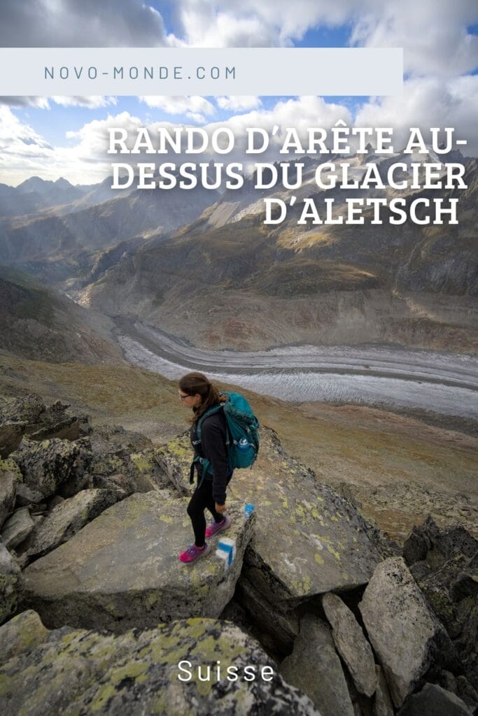 rando d'arête au-dessus du glacier d'Aletsch