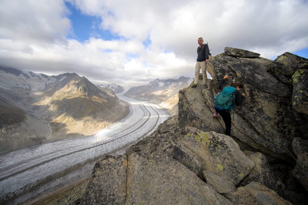 le glacier d'Aletsch en allant au Bettmerhorn