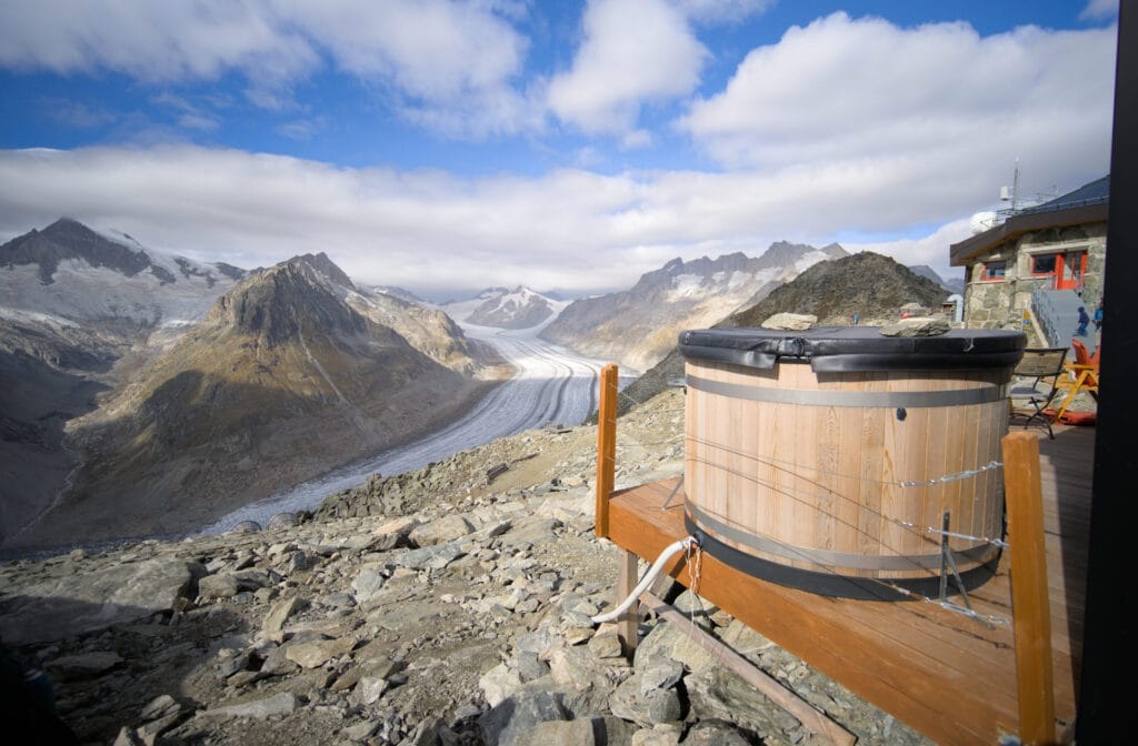 le jacuzzi du Cube Aletsch