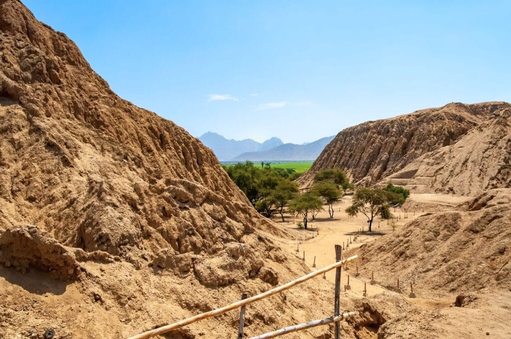 Huaca Rajada-Sipán où a été trouvée la tombe du seigneur Sipan, à côté de Chiclayo