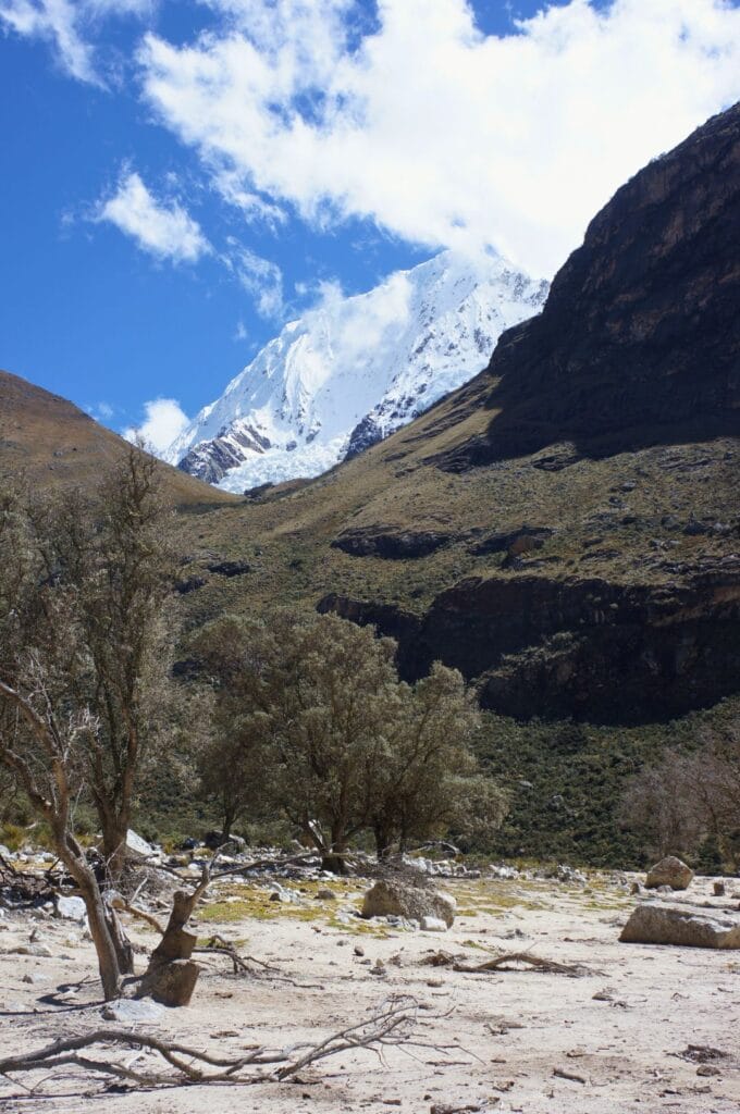 View of the mountains from the Santa Cruz trek