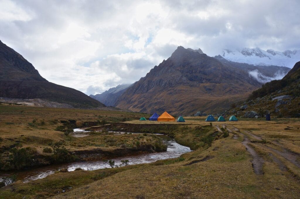 Camping in Huascarán National Park in Peru