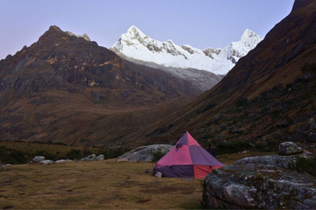 Camping in Huascarán National Park in Peru