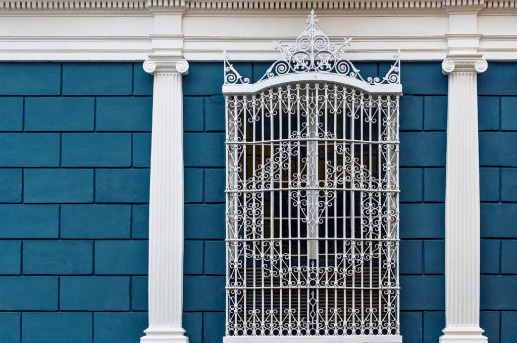 Typical colonial facade in the streets of Trujillo