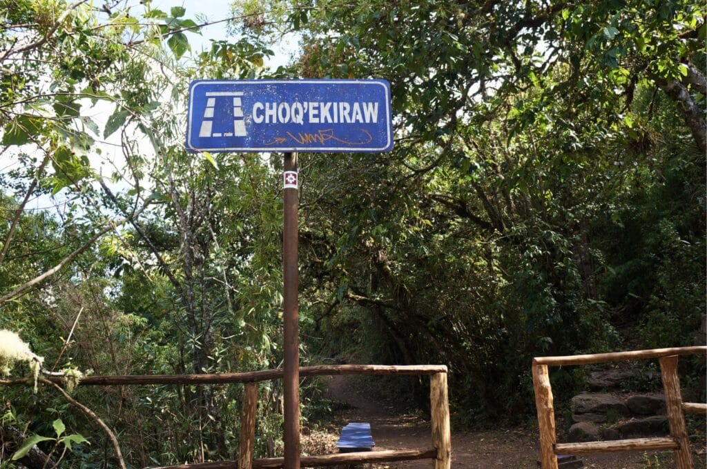 arrival at Choquequirao in Peru