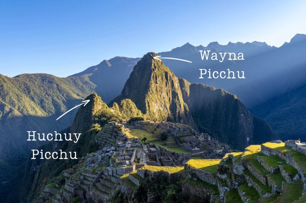 les montagnes huchuy picchu et wayna picchu