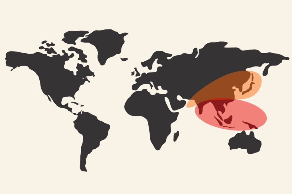 carte des zones à risques pour l'encéphalite japonaise