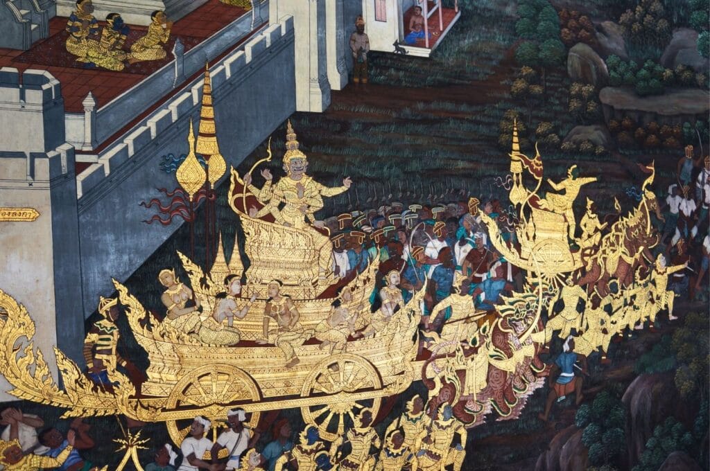 détail d'une gravure sur un mur du palais royal