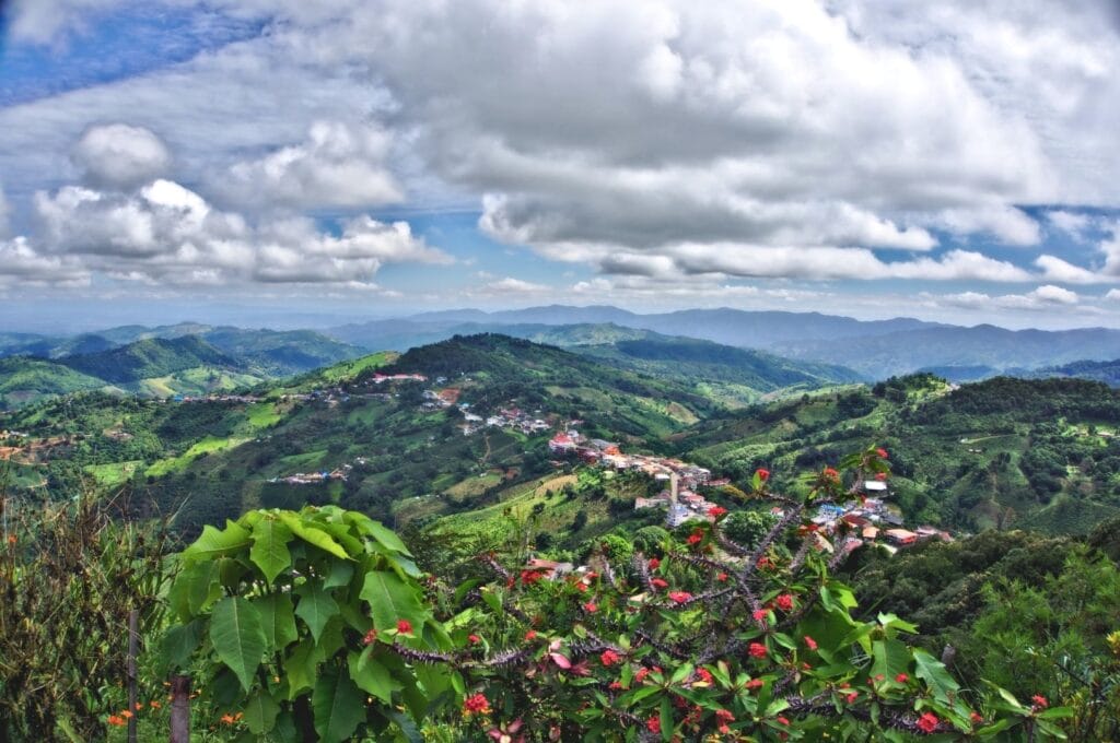 Vue sur les collines autour de Doi Mae Salong