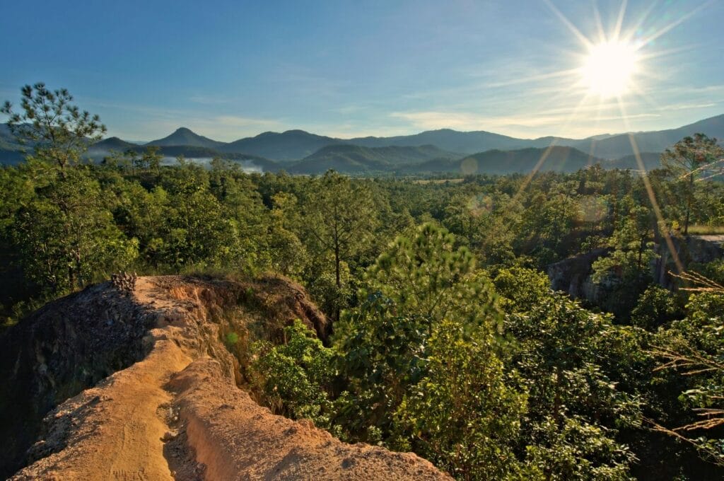 coucher de soleil sur le Pai Canyon