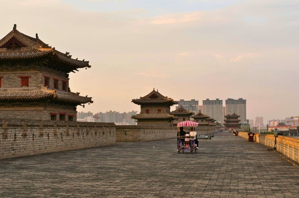 ramparts around the old city of Xi'an
