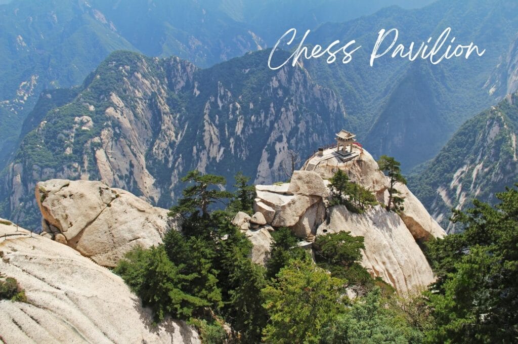 pavillon des échecs sur le Mont Hua en Chine