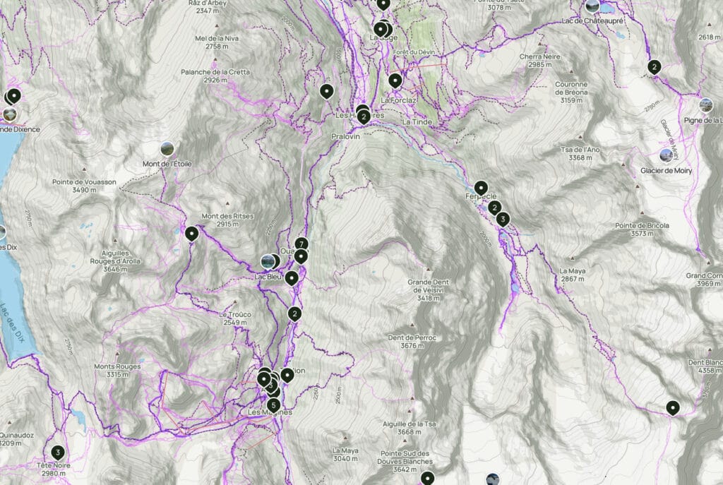 La heatmap de Alltrails