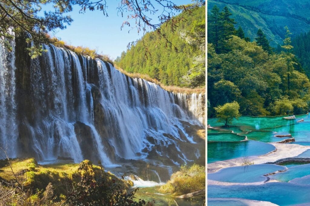 cascade et bassins de la vallée de Jiuzhaigou et de Huanglong