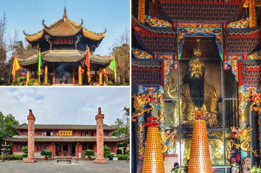 intérieur et extérieur du temple de Qingyang