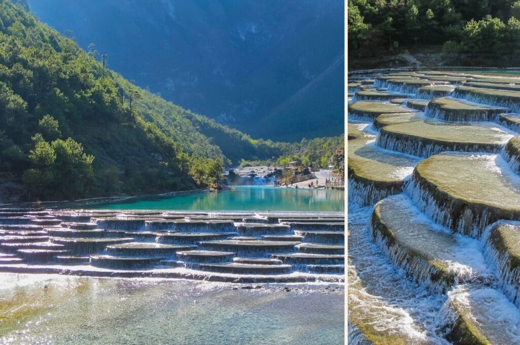 cascade en terrasses de la blue moon valley dans le Yunnan