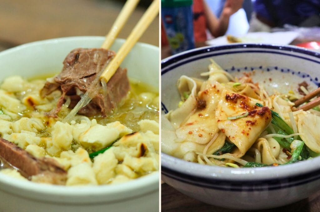 yangrou paomo et biang biang mian, 2 plats de pâtes chinois