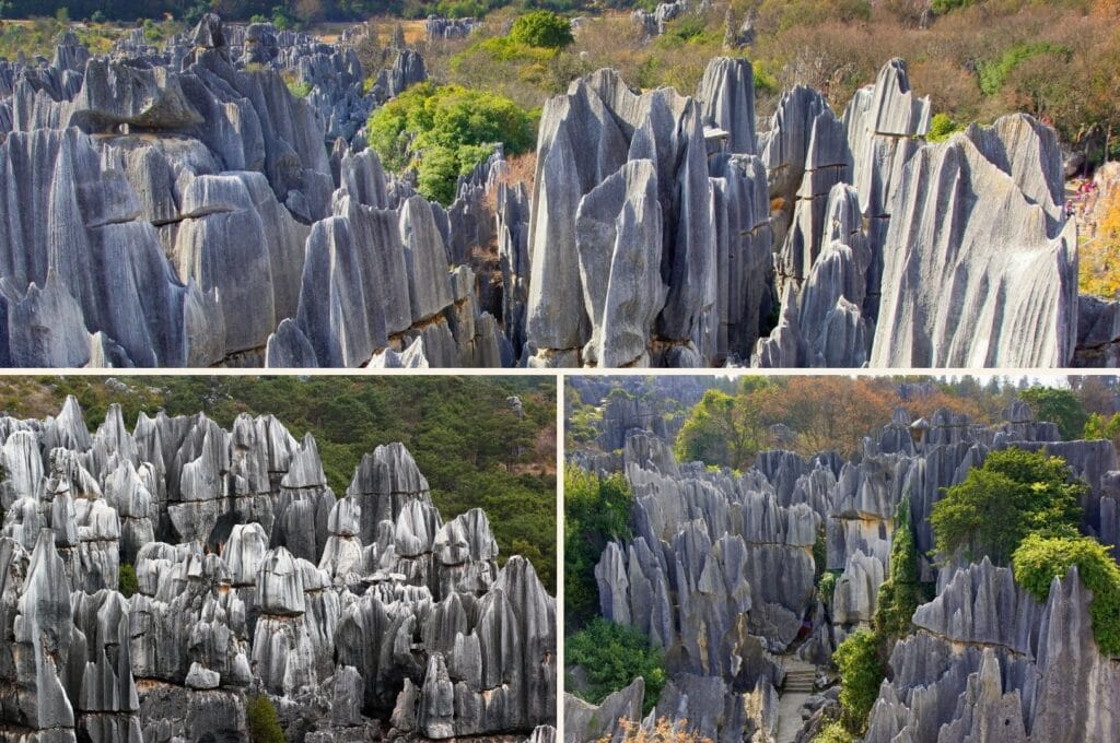 la forêt de pierres de Shilin dans la province du Yunnan