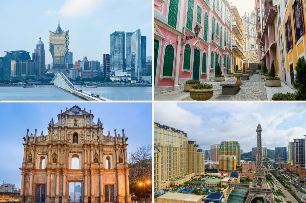 skyline de Macao, le quartier historique et le quartier des casinos