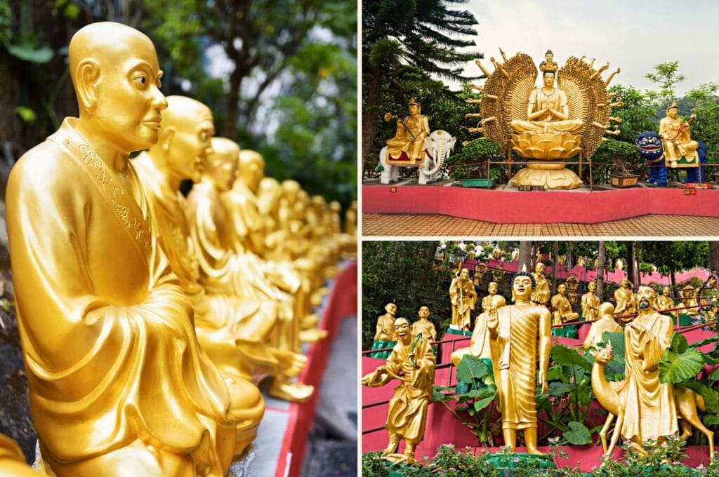 statues de bouddha au monastère des 10 000 bouddhas